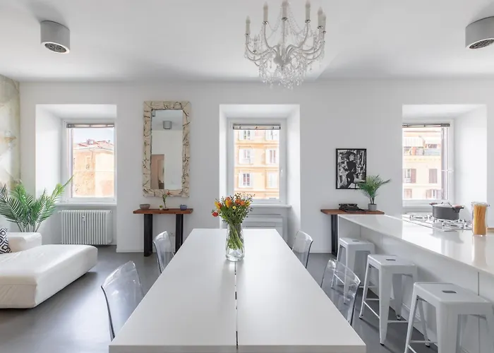 Apartment Trastevere Modern 4br 4baths, Wifi, Ac, Custom Kitchen, Living